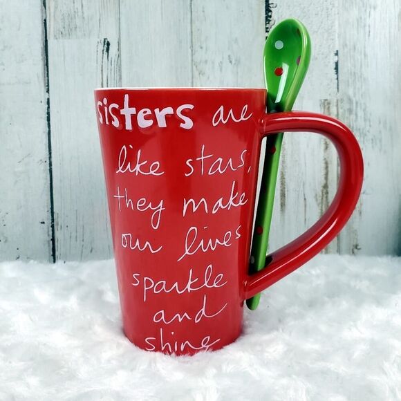 Sam Magsamen Sisters Tea Coffee Mug Red 14 oz - Picture 1 of 6